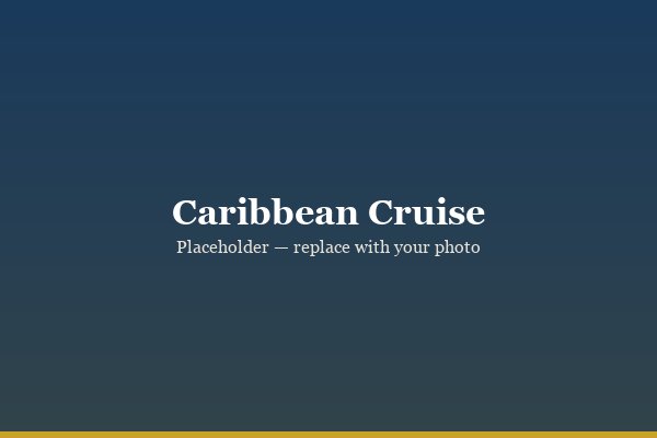 Caribbean cruise ship at sunset